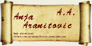 Anja Aranitović vizit kartica